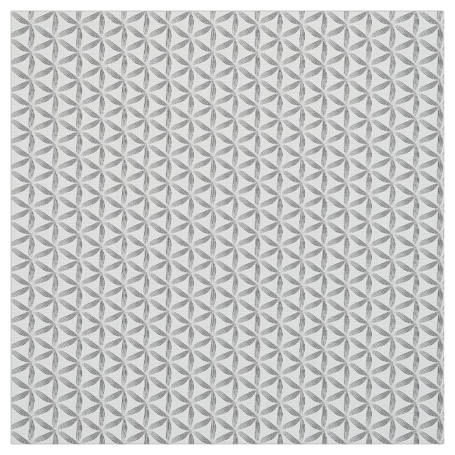 Tissu Fleur de vie motif noir (Échantillon)