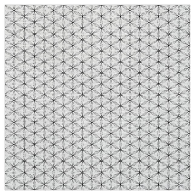 Tissu Fleur de vie motif noir (Échantillon)