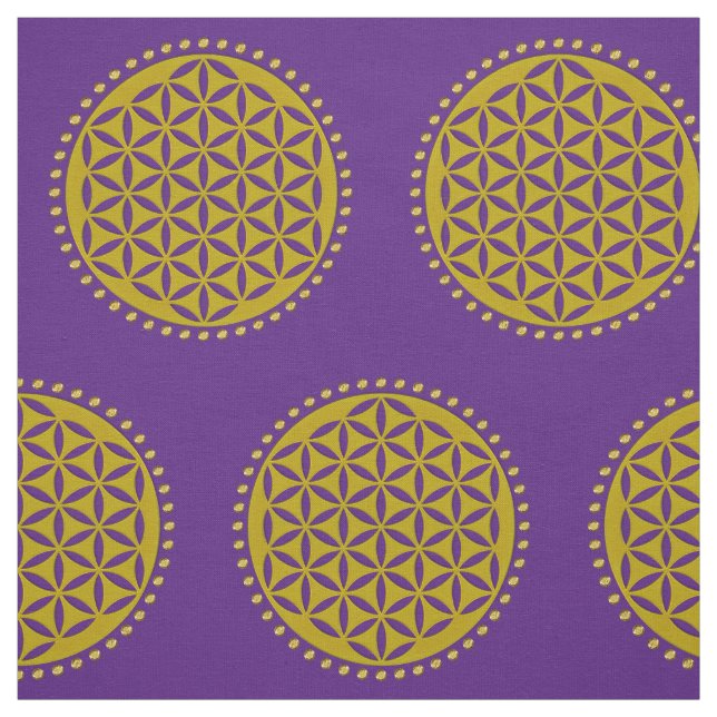 Tissu Fleur de vie - or pointu + vos idées (Échantillon)
