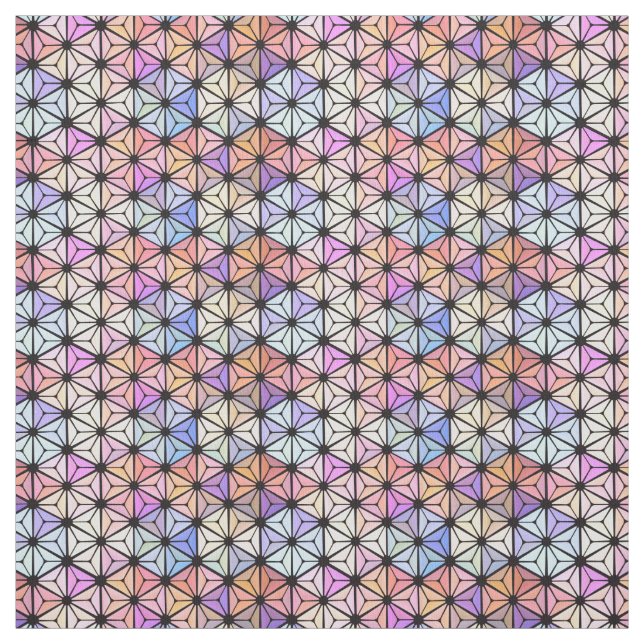 Tissu Fleur de vitrail multicolore (Échantillon)