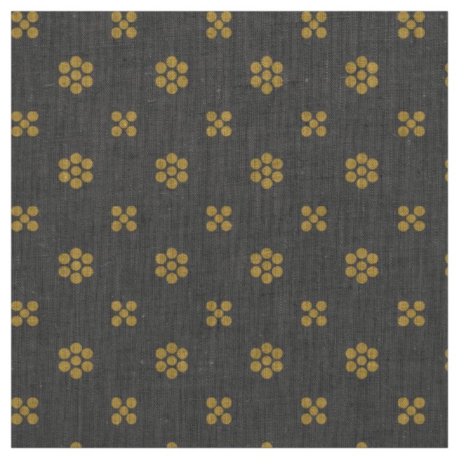 Tissu Fleur Dot - Charbon (Échantillon)