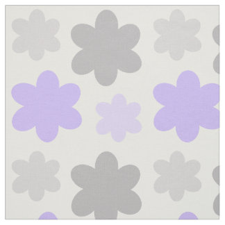 Tissu Fleur florale violette gris lavande