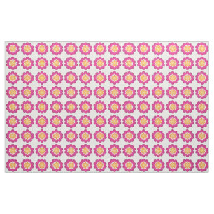 Tissu Fleur Fusion_Sunburst_Poppy Fuchsia géométrique