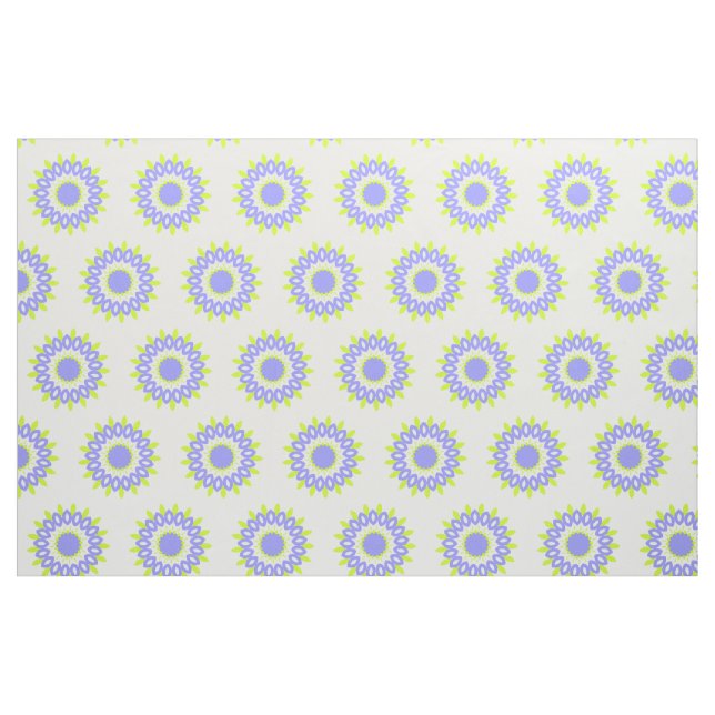 Tissu Fleur géométrique verte et violette (Fat Quarter)