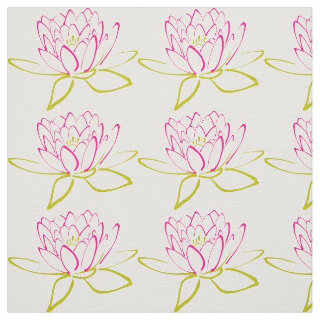 Tissu Fleur Lotus / Illustration de la couche d'eau (Échantillon)