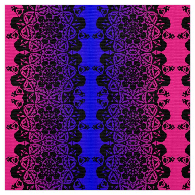 Tissu fleur Mandala rose et violet (Échantillon)