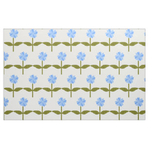 Tissu Fleur marguerite Joli Bleu Motif Floral Fabric