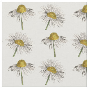 Tissu Fleur marguerite vintage