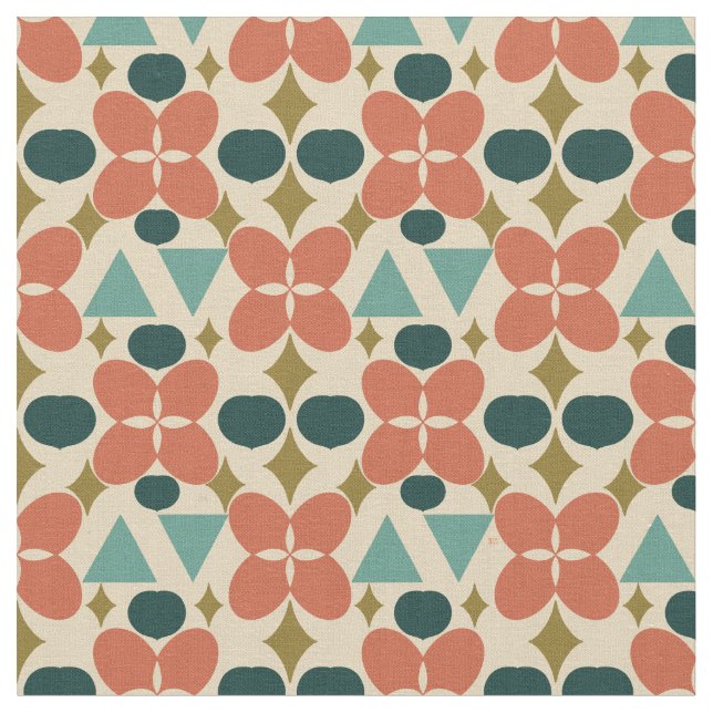 Tissu Fleur moderne du milieu du siècle Diamant Jaune Mo (Fermer)