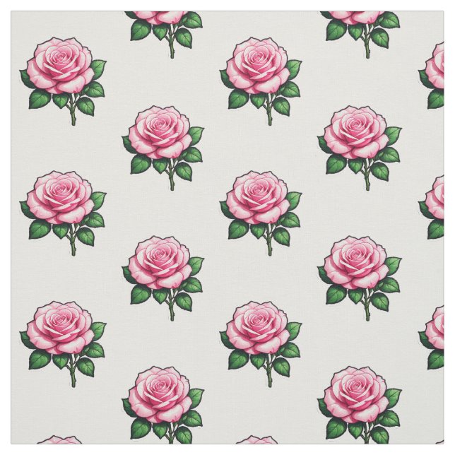 Tissu Fleur rose transparente (Échantillon)