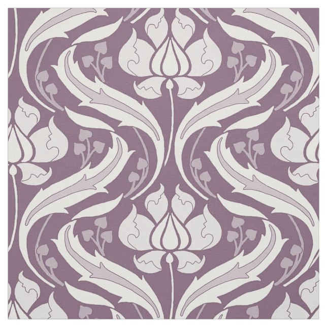 Tissu Fleur sauvage Damask Eggplant (Échantillon)