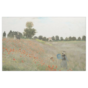 Tissu Fleur sauvage de champ Monet Red Poppy Fleurs Fabr