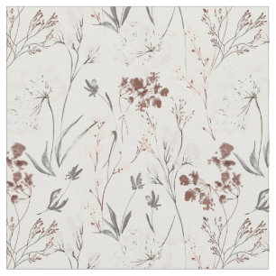 Tissu Fleur sauvage minimaliste élégant feuilles floral 