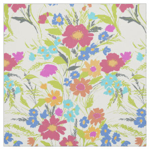 Tissu Fleur sauvage peintre coloré Bouquet