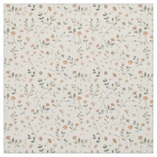 Tissu Fleur sauvage rose pâle vintage bohème 70s florale