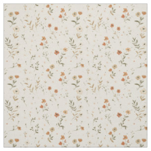 Tissu Fleur sauvage rose pâle vintage bohème 70s florale