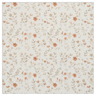 Tissu Fleur sauvage rose pâle vintage bohème 70s florale