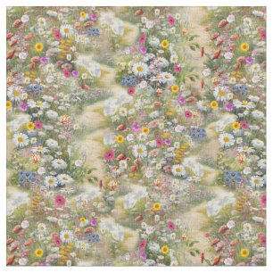 Tissu Fleurs à côté d'un chemin
