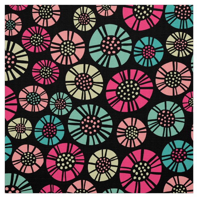 Tissu Fleurs Abstraites 031023 - Couleurs 01 (Échantillon)