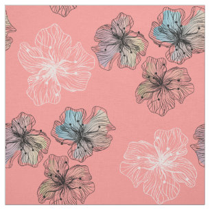 Tissu Fleurs alignées sans couture abstrait PA moderne