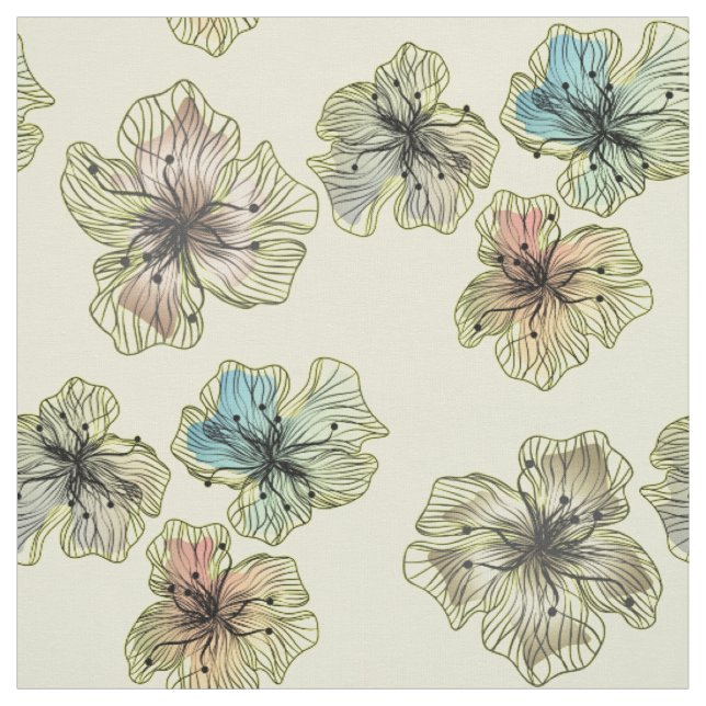 Tissu Fleurs alignées sans couture abstrait PA moderne (Échantillon)