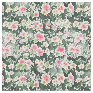 Tissu Fleurs aquarelles