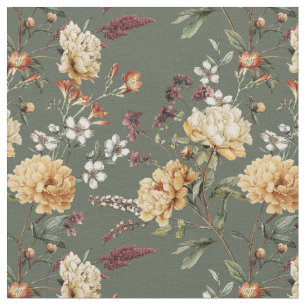 Tissu Fleurs aquarelles pivoine rose Fleur jardin nature
