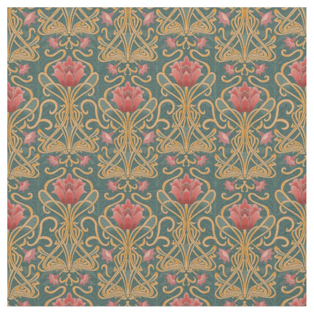 Tissu Fleurs Art Nouveau (Fermer)