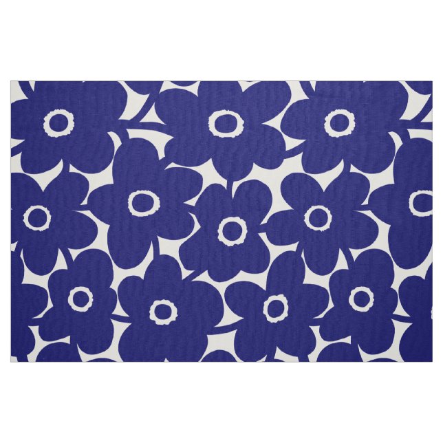 Tissu Fleurs audacieuses - bleu marine profond (Fat Quarter)