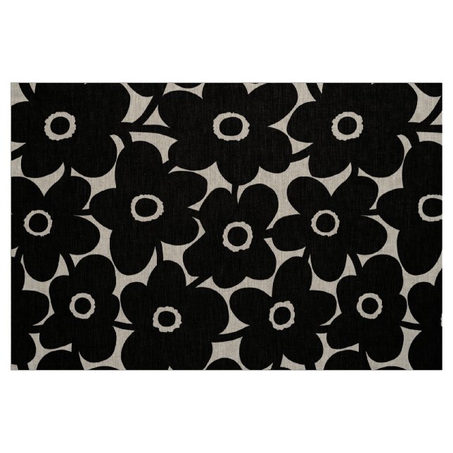 Tissu Fleurs audacieuses - noir (Fat Quarter)