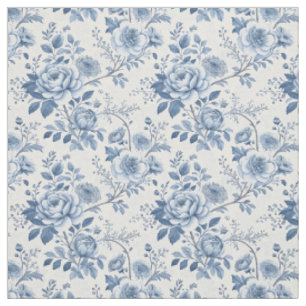 Tissu fleurs bleues vintage