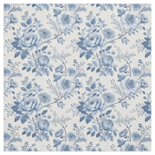 Tissu fleurs bleues vintage (Échantillon)