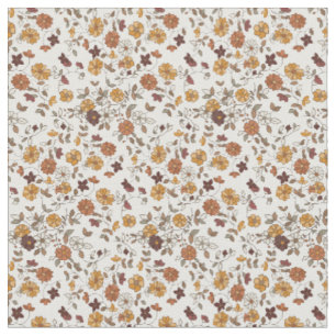 Tissu Fleurs Boho Retro Motif méditerranéen