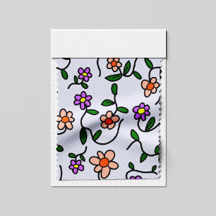 Tissu Fleurs Colorées, Motif Floral, Feuillage, Boho
