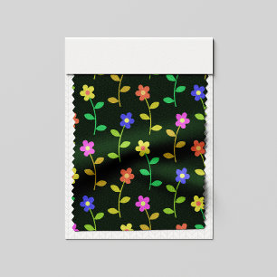 Tissu Fleurs colorées, Motif Floral, Verdure, Boho