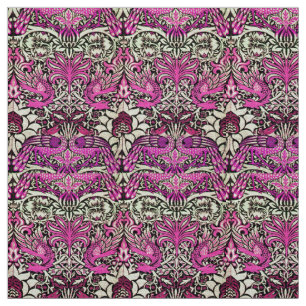 Tissu FLEURS, COQUES DE PAIX ET DRAGONS, BLack Rose Blan