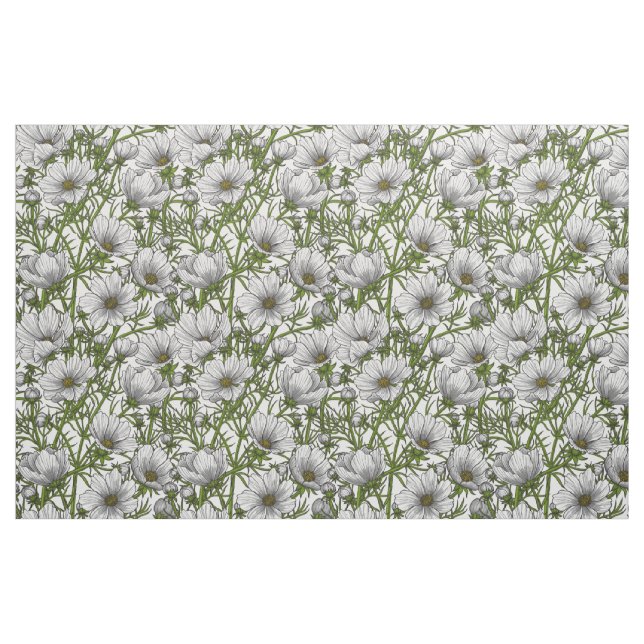 Tissu Fleurs cosmos blanches (Fat Quarter)