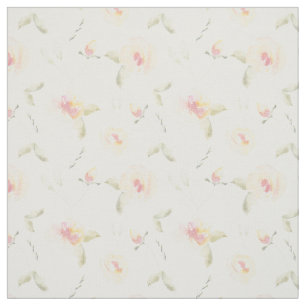 Tissu Fleurs d'aquarelle jaune citron
