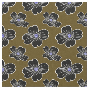 Tissu Fleurs de bois de chien foncé