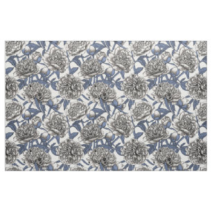 Tissu Fleurs de cendres blanches