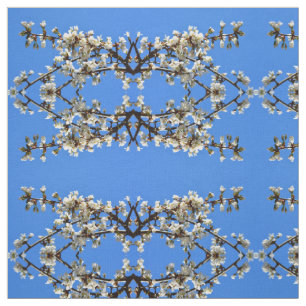 Tissu Fleurs de cerisier blanc printemps