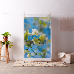 Tissu Fleurs de cerisiers blancs