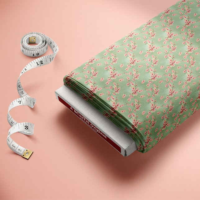 Tissu Fleurs de cerisiers en rose et Turquoise (Créateur téléchargé)