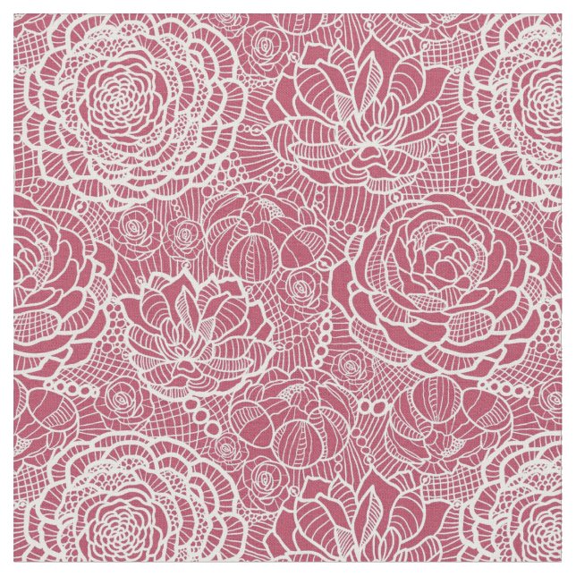 Tissu Fleurs de dentelle bleue motif arrière - plan (Fermer)