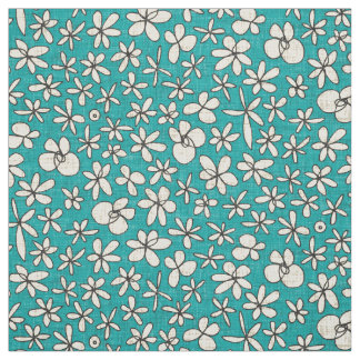 Tissu fleurs de garland bleu
