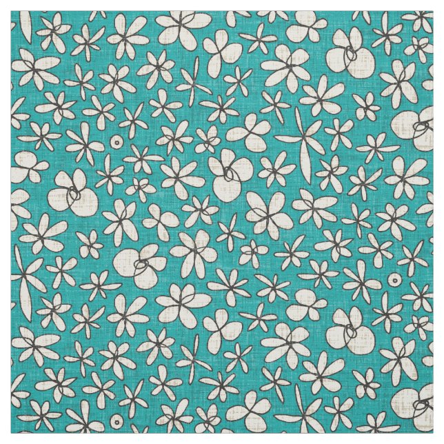 Tissu fleurs de garland bleu (Échantillon)