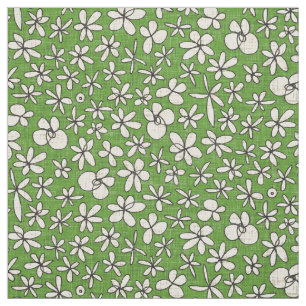 Tissu fleurs de garland vert
