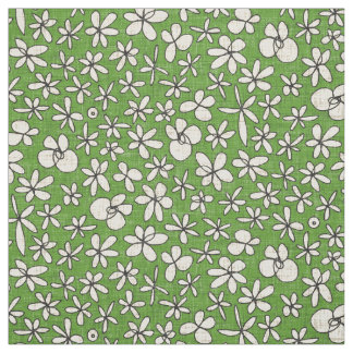 Tissu fleurs de garland vert