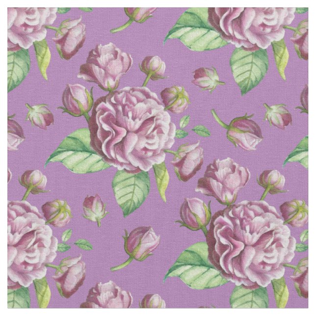 Tissu Fleurs de jardin de camélias roses (Fermer)
