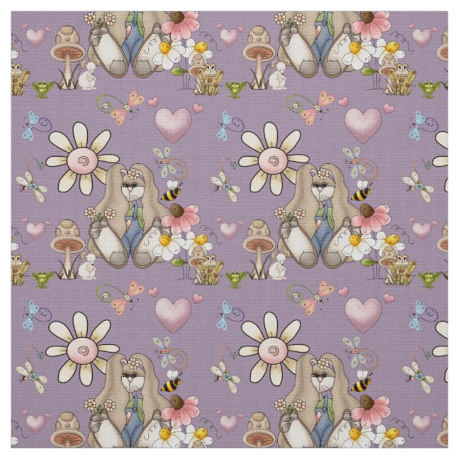 Tissu Fleurs de lapin que vous changez de couleur Arrièr (Échantillon)